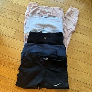 Leggings Bundle (5 pairs) - lululemon, FP movement, alo, outdoor voices, Nike